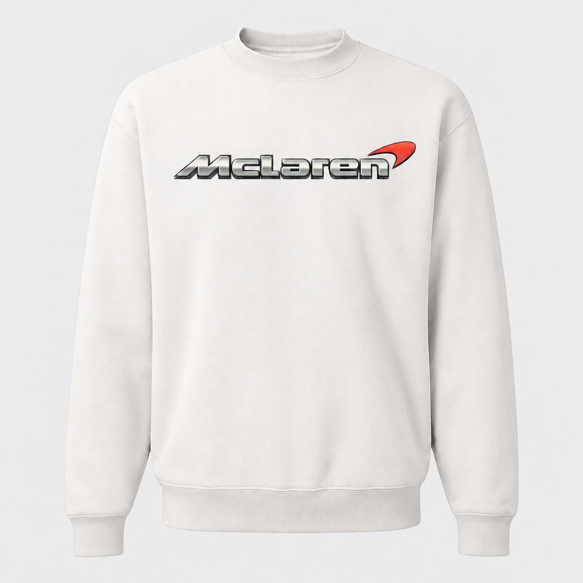 Men’s McLaren Car Crewneck Sweatshirt | Color: White | Front