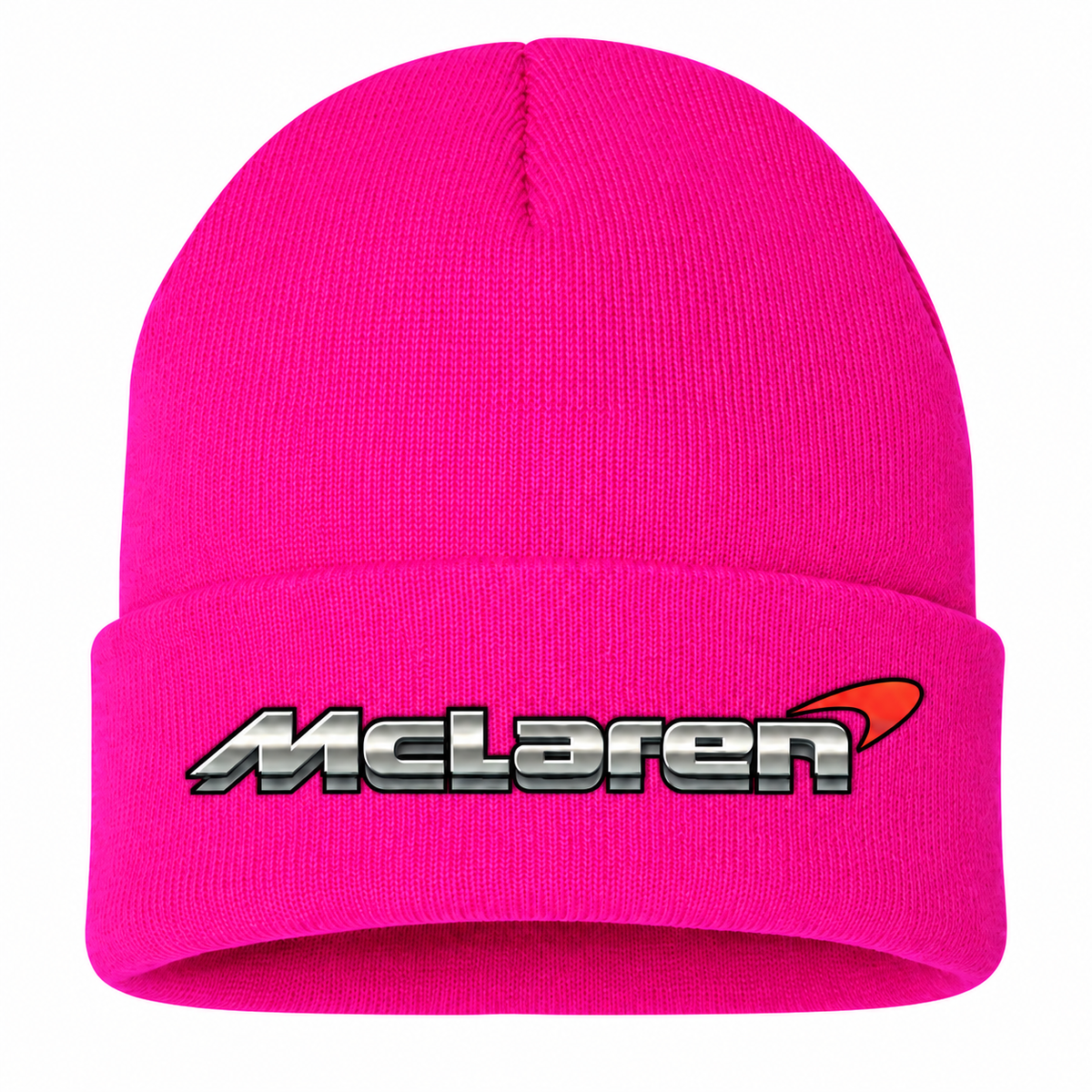 Men's McLaren Beanie Hat — Hot Pink — clean front main