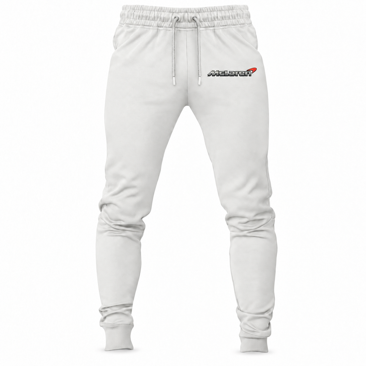 Men’s McLaren Car Joggers Sweatpants | Color: White | Front