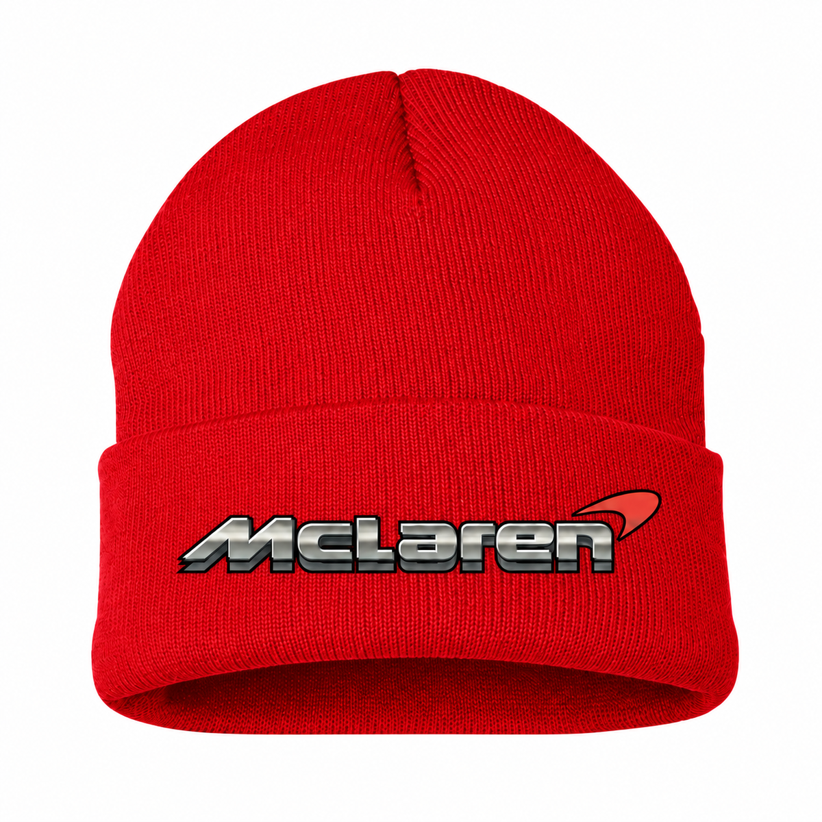 Men's McLaren Beanie Hat — Red — clean front main
