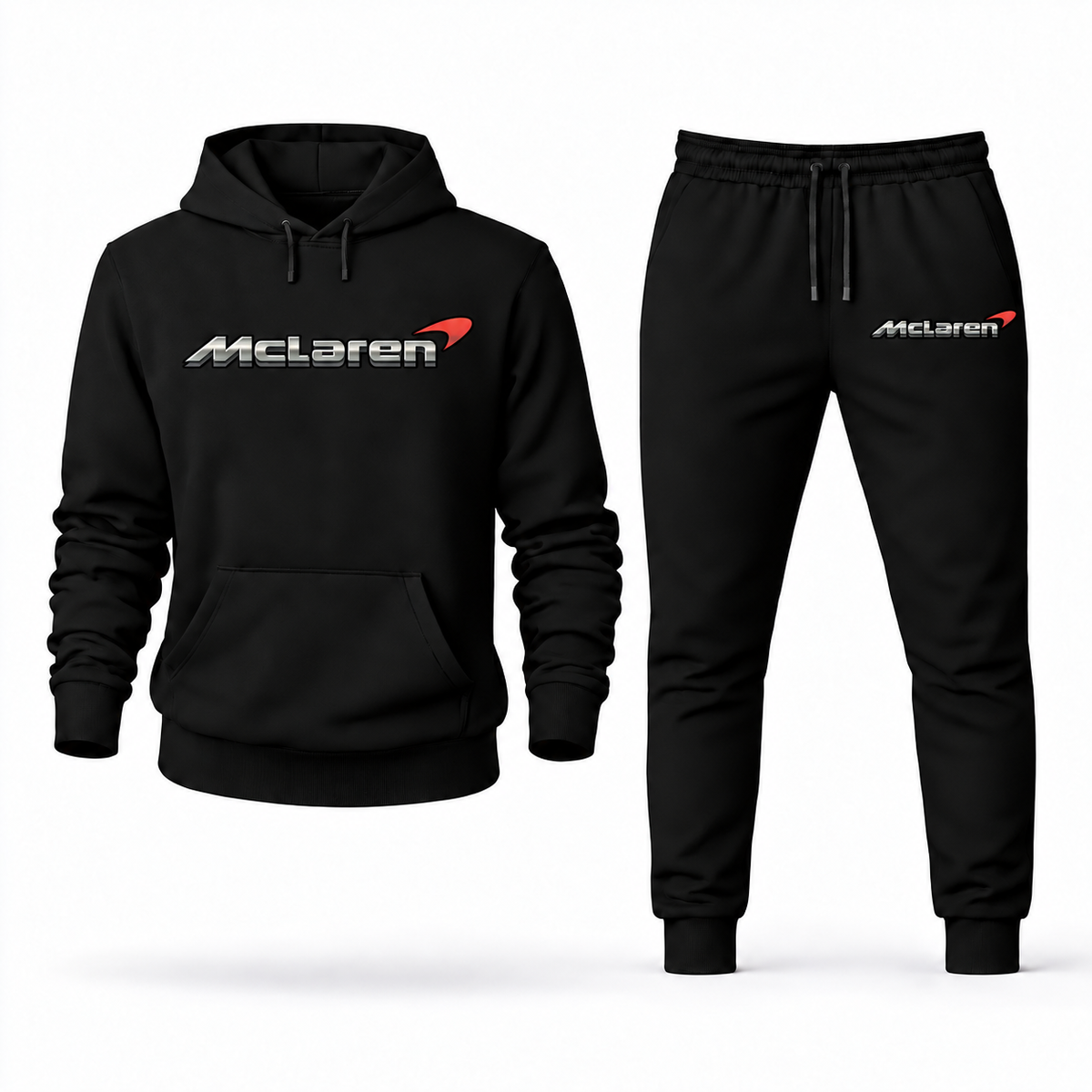 Men’s McLaren Car Hoodie Joggers Set | Color: Black | Front