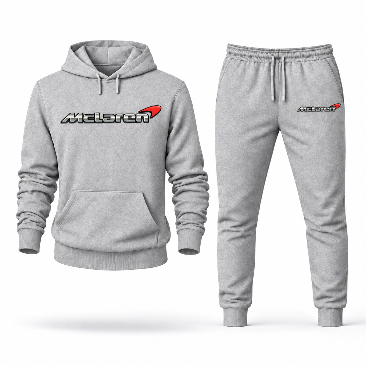 Men’s McLaren Car Hoodie Joggers Set | Color: Grey | Front
