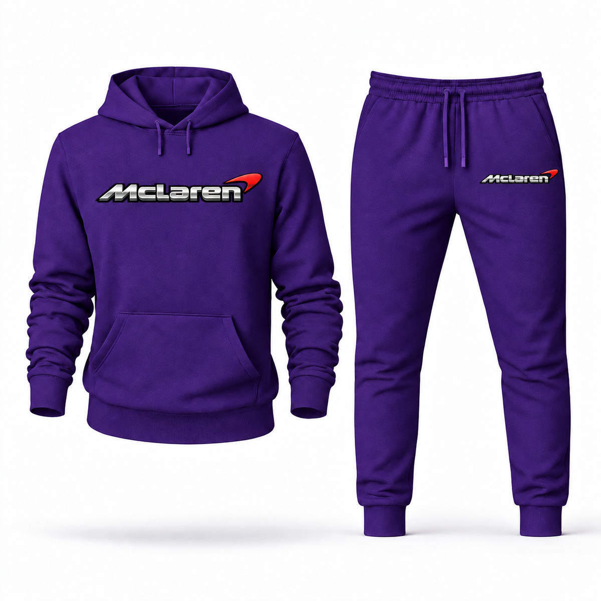 Men’s McLaren Car Hoodie Joggers Set | Color: Purple | Front