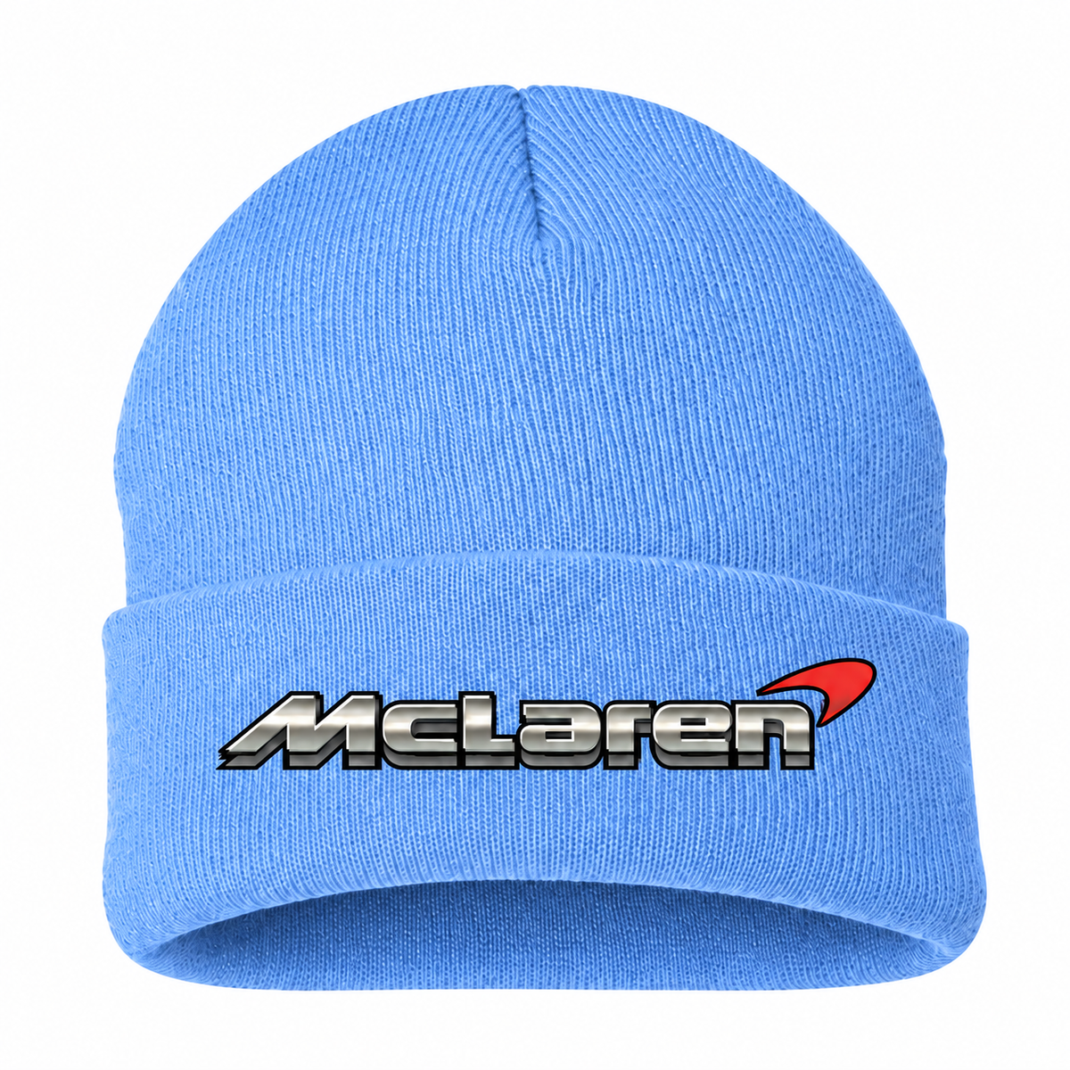 Men's McLaren Beanie Hat — Sky Blue — clean front main