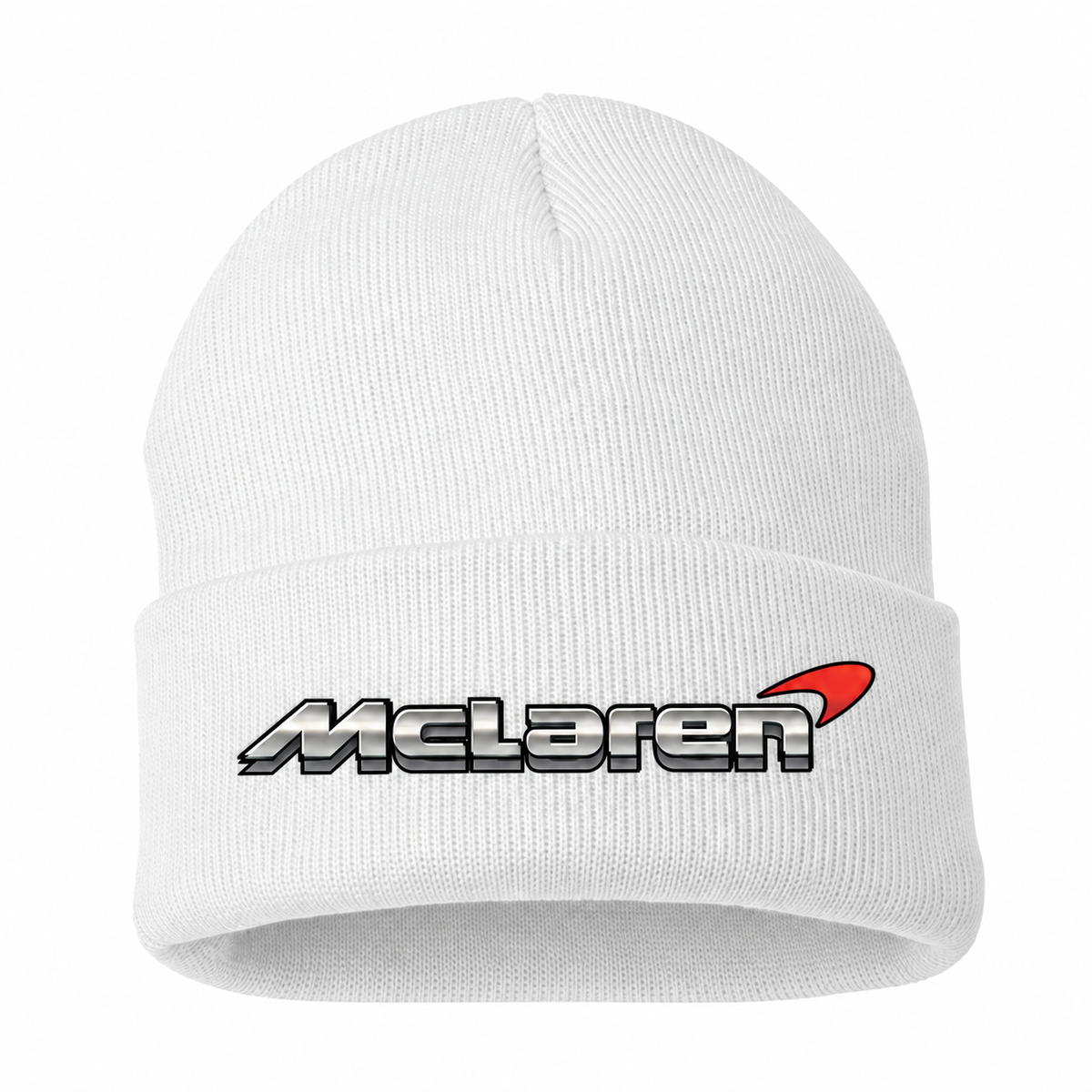 Men's McLaren Beanie Hat — White — clean front main