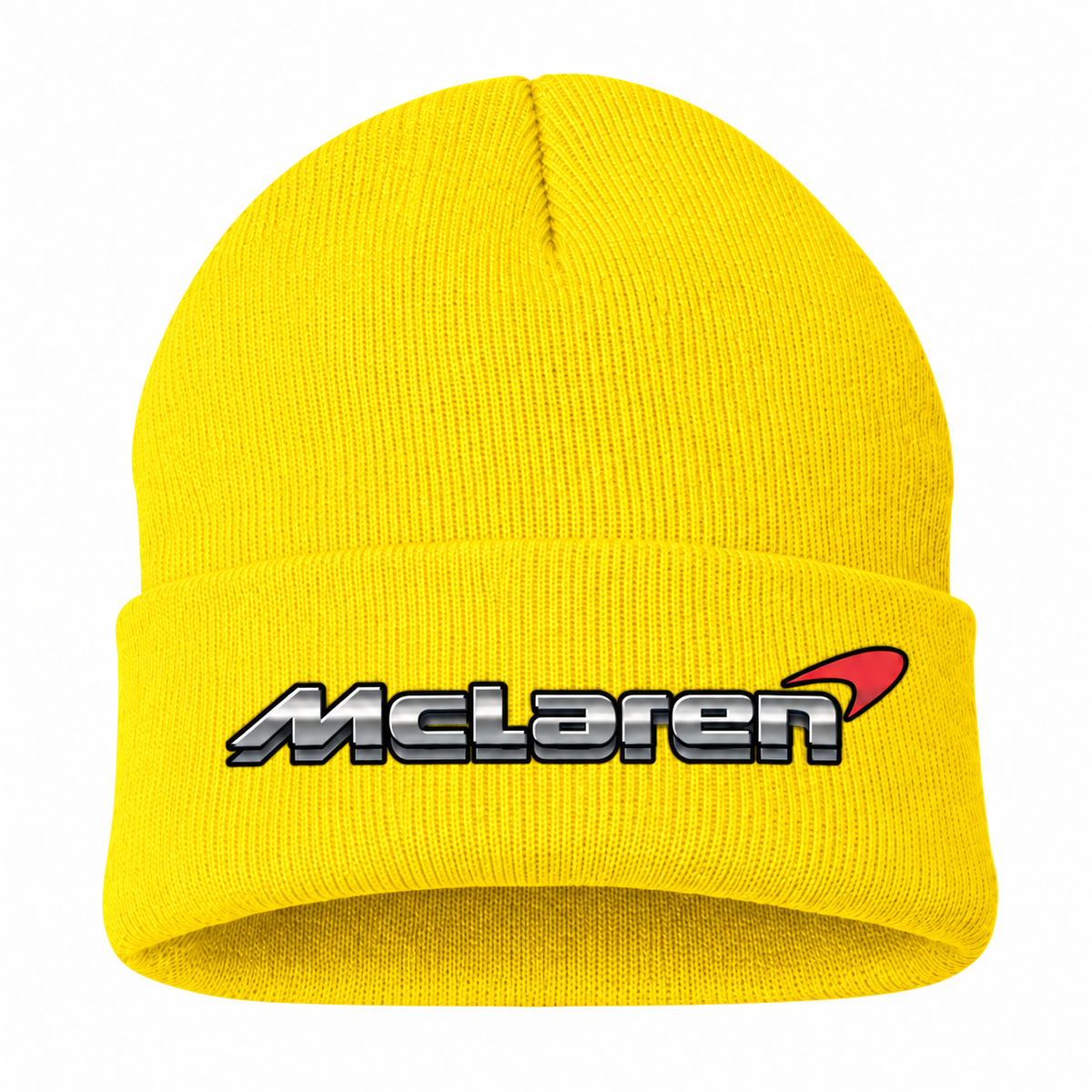 Men's McLaren Beanie Hat — Yellow — clean front main