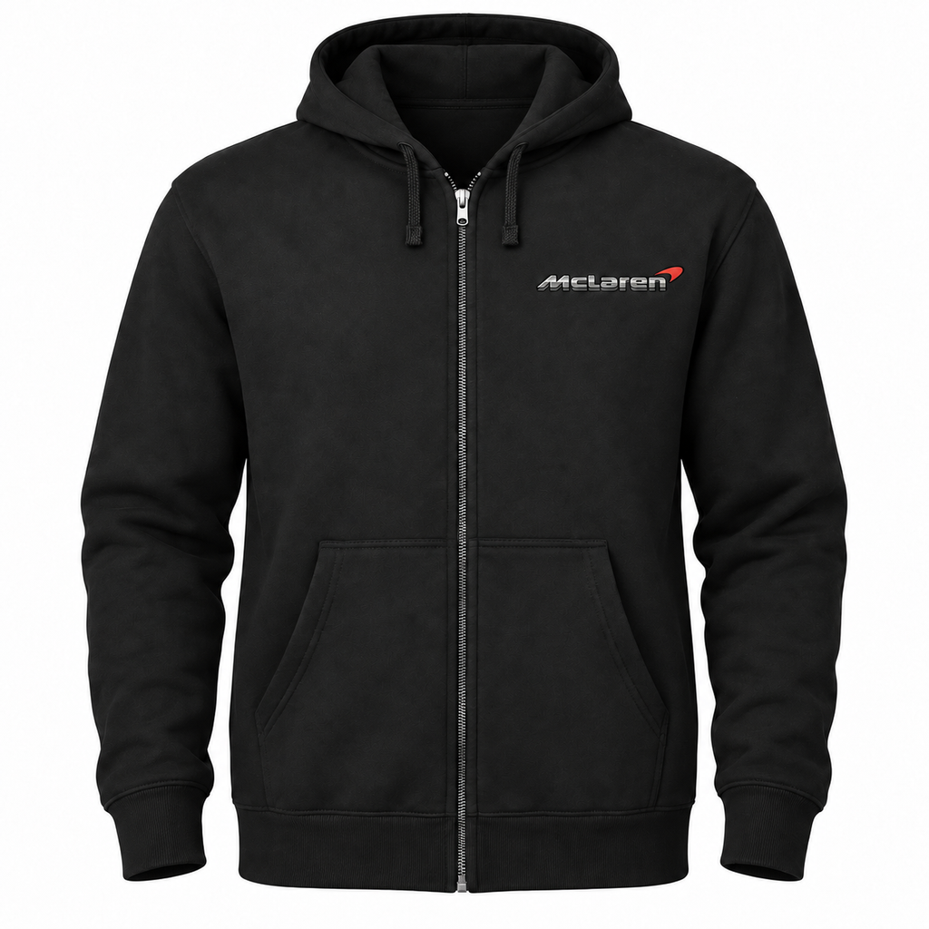Men’s McLaren Car Zipper Hoodie | Color: Black | Front