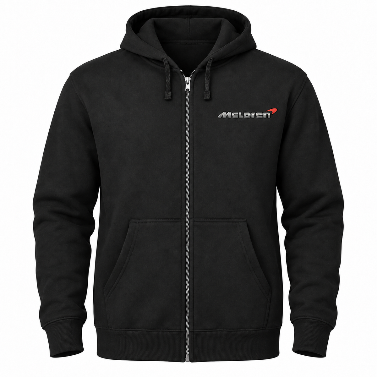 Men’s McLaren Car Zipper Hoodie | Color: Black | Front