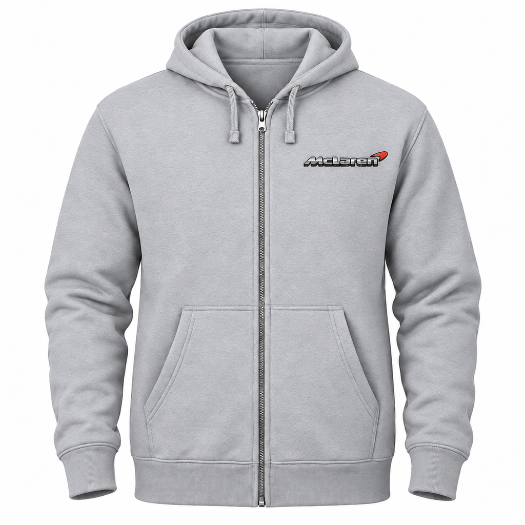 Men’s McLaren Car Zipper Hoodie | Color: Grey | Front