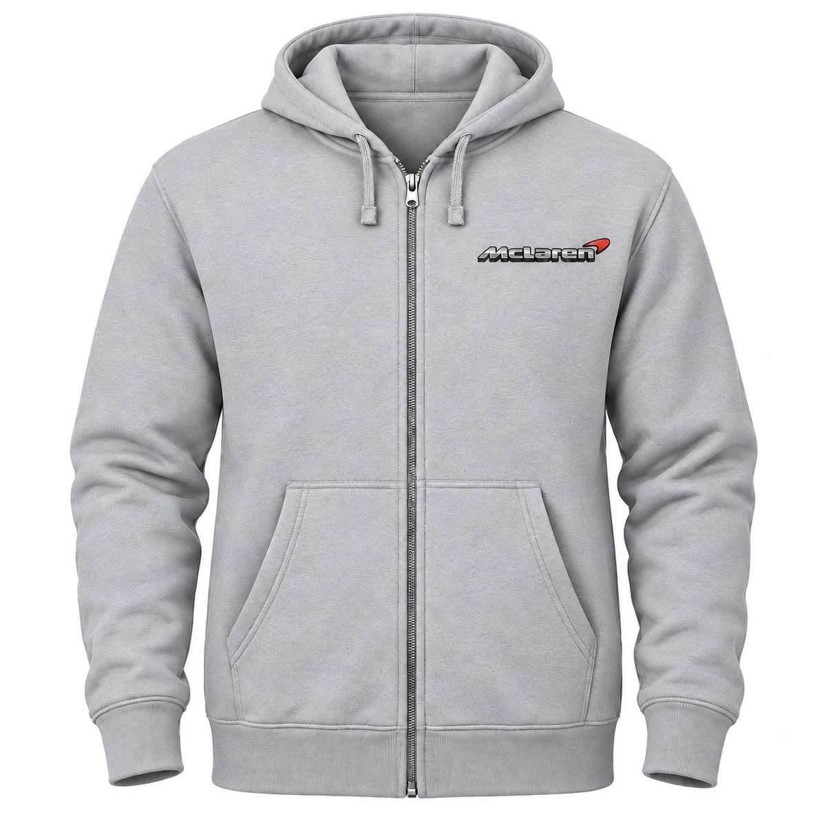 Men’s McLaren Car Zipper Hoodie | Color: Grey | Front