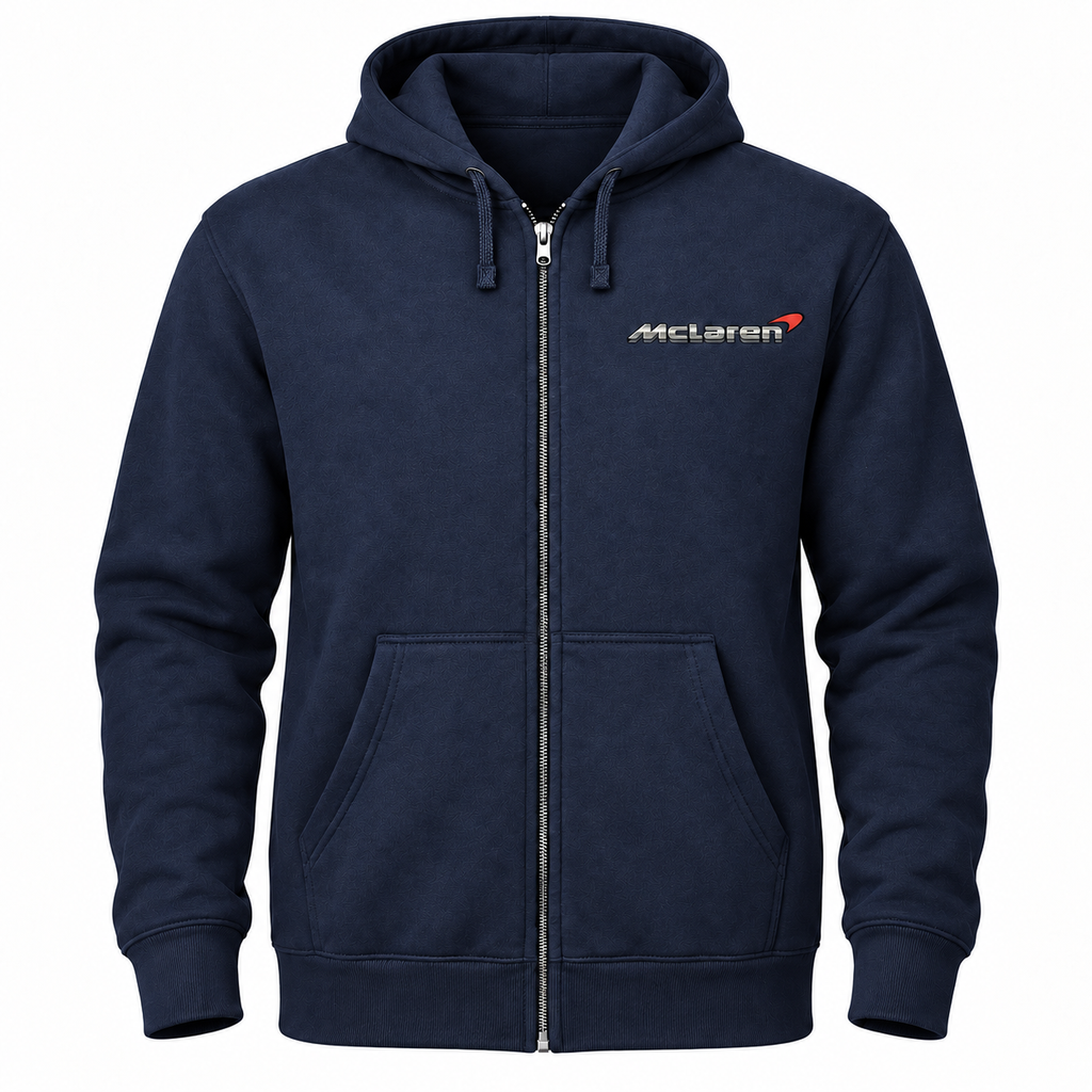Men’s McLaren Car Zipper Hoodie | Color: Navy | Front
