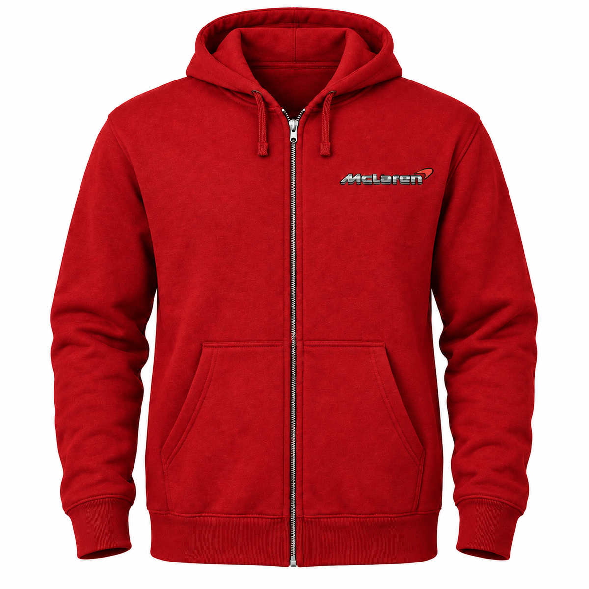 Men’s McLaren Car Zipper Hoodie | Color: Red | Front