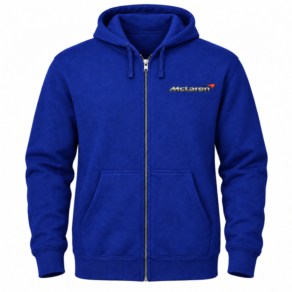 Men’s McLaren Car Zipper Hoodie | Color: Royal Blue | Front