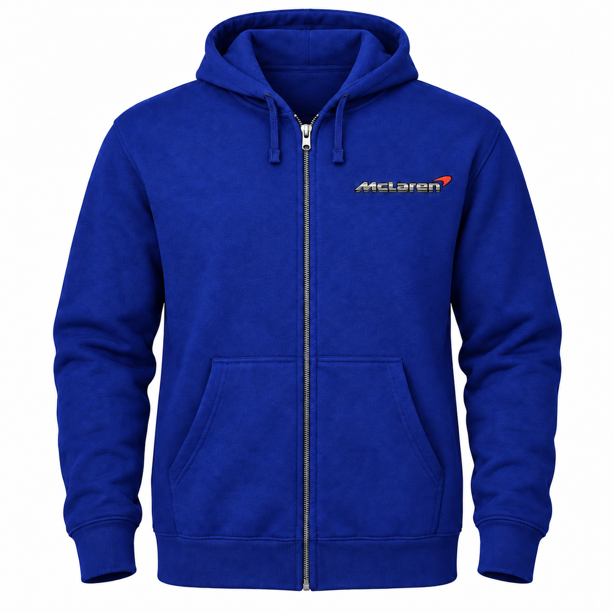 Men’s McLaren Car Zipper Hoodie | Color: Royal Blue | Front