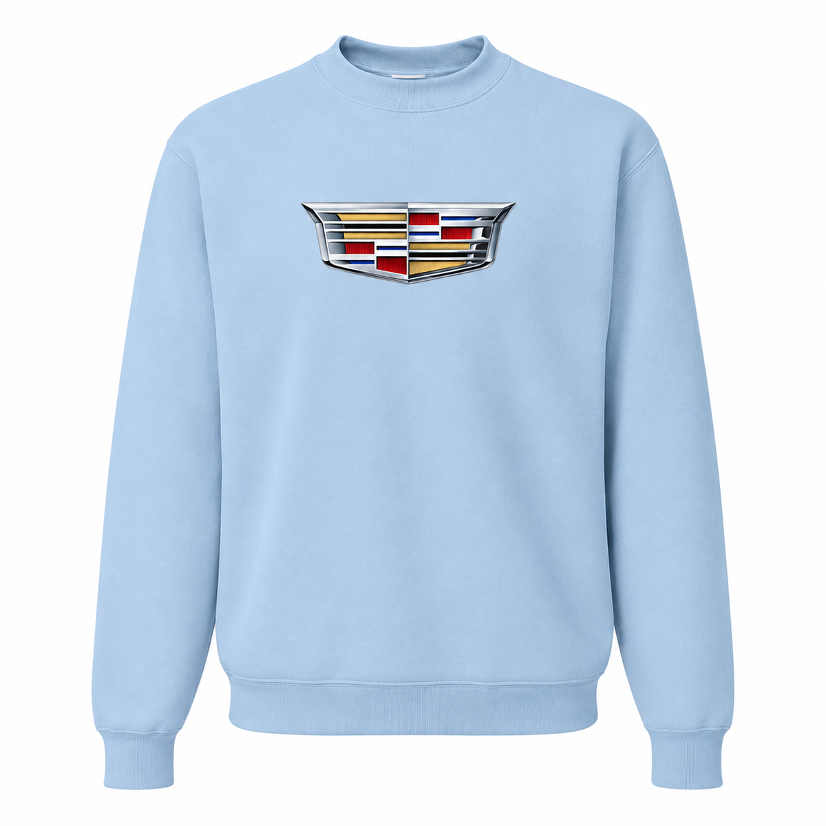 Men’s Cadillac Car Crewneck Sweatshirt | Color: Sky Blue | Front