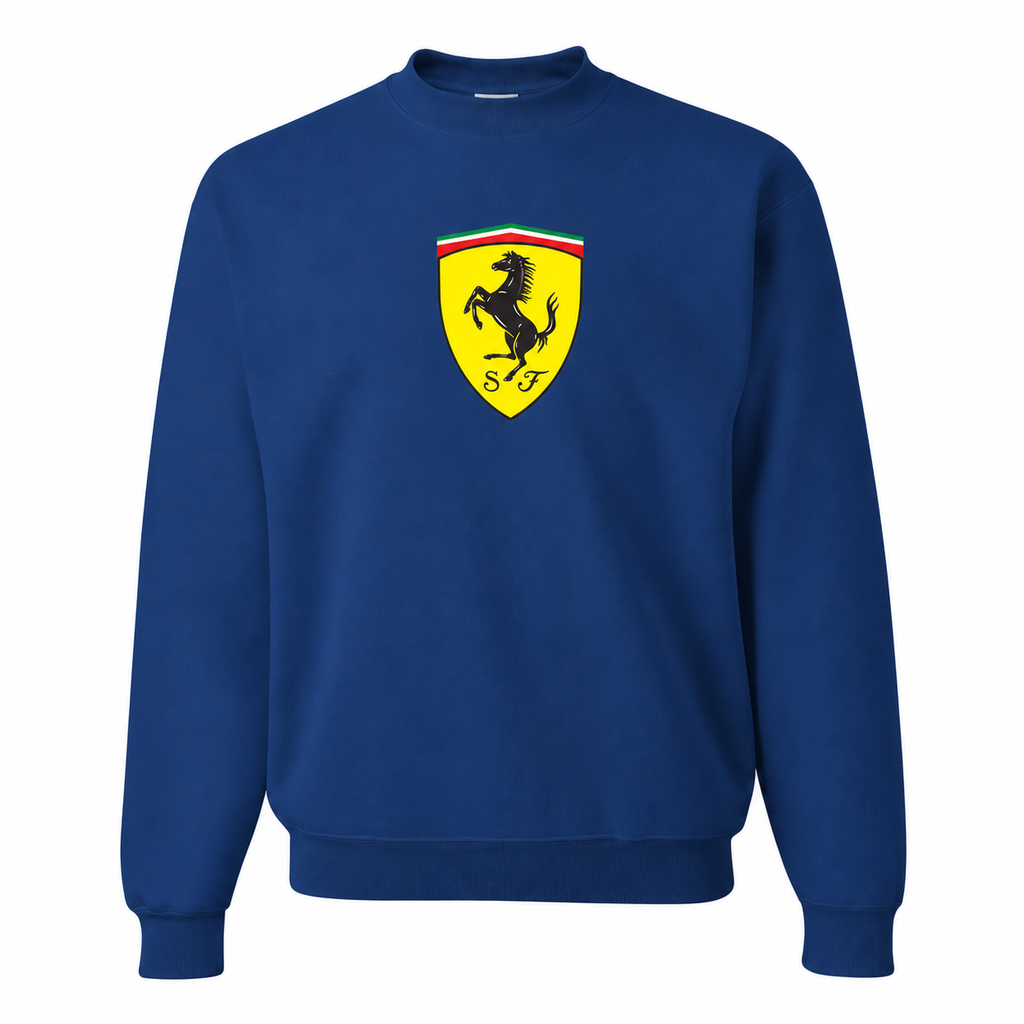 Men’s Ferrari Car Crewneck Sweatshirt | Color: Blue | Front