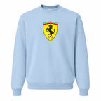 Men’s Ferrari Car Crewneck Sweatshirt | Color: Sky Blue | Front