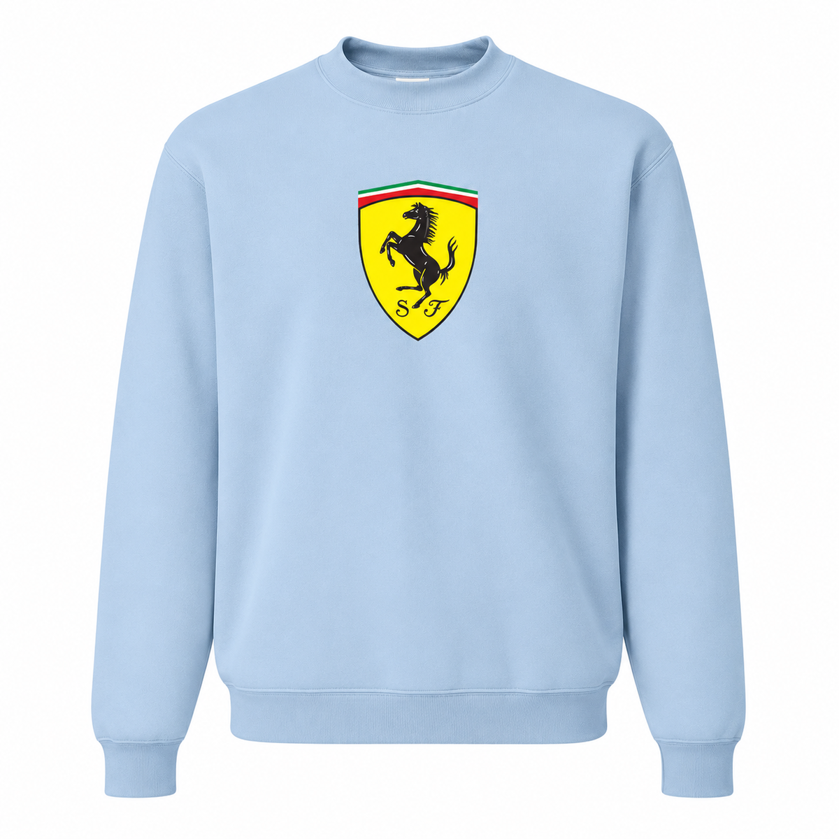 Men’s Ferrari Car Crewneck Sweatshirt | Color: Sky Blue | Front
