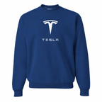 Men’s Tesla Car Crewneck Sweatshirt | Color: Blue | Front