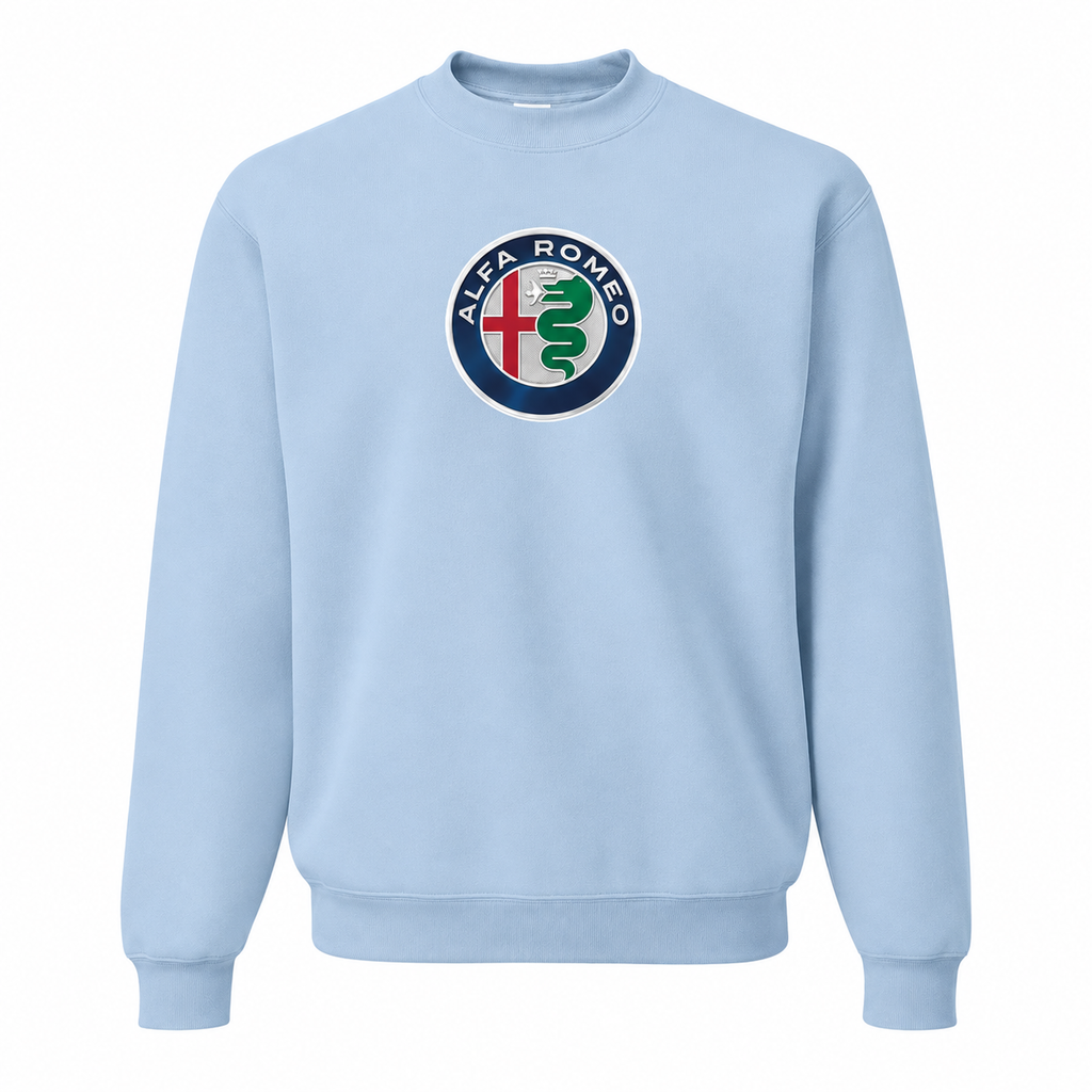Men's Alfa Romeo Car Crewneck Sweatshirt | Color: Sky Blue | Front