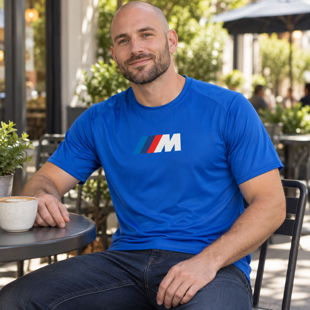 Men's - BMW M - Polyester T-Shirt | Color: Blue | Image 4 | Cafe