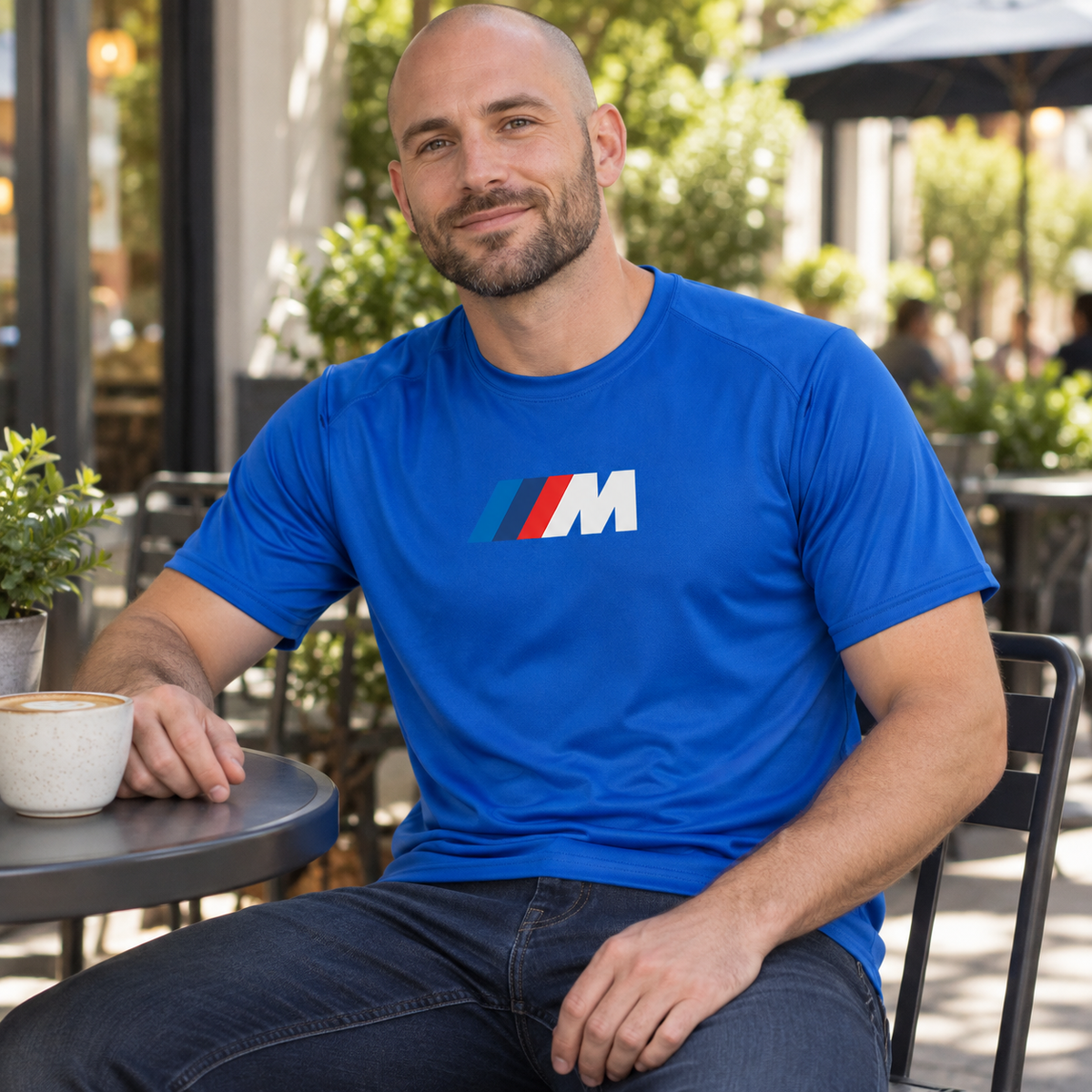 Men's - BMW M - Polyester T-Shirt | Color: Blue | Image 4 | Cafe