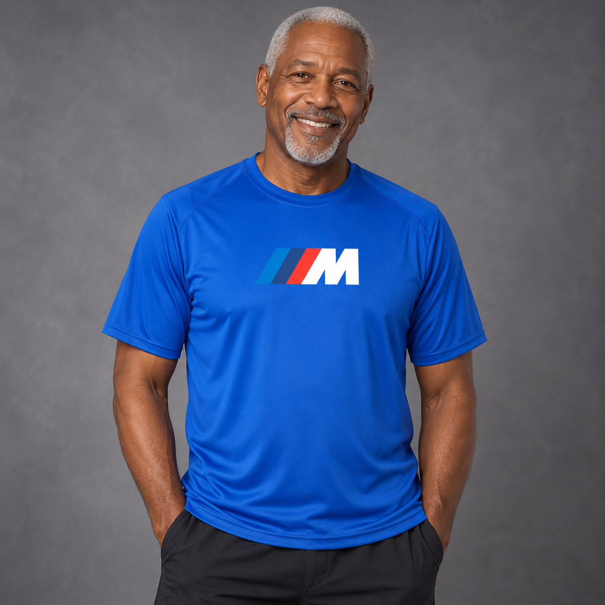 Men's - BMW M - Polyester T-Shirt | Color: Blue | Image 5 | Studio Portrait