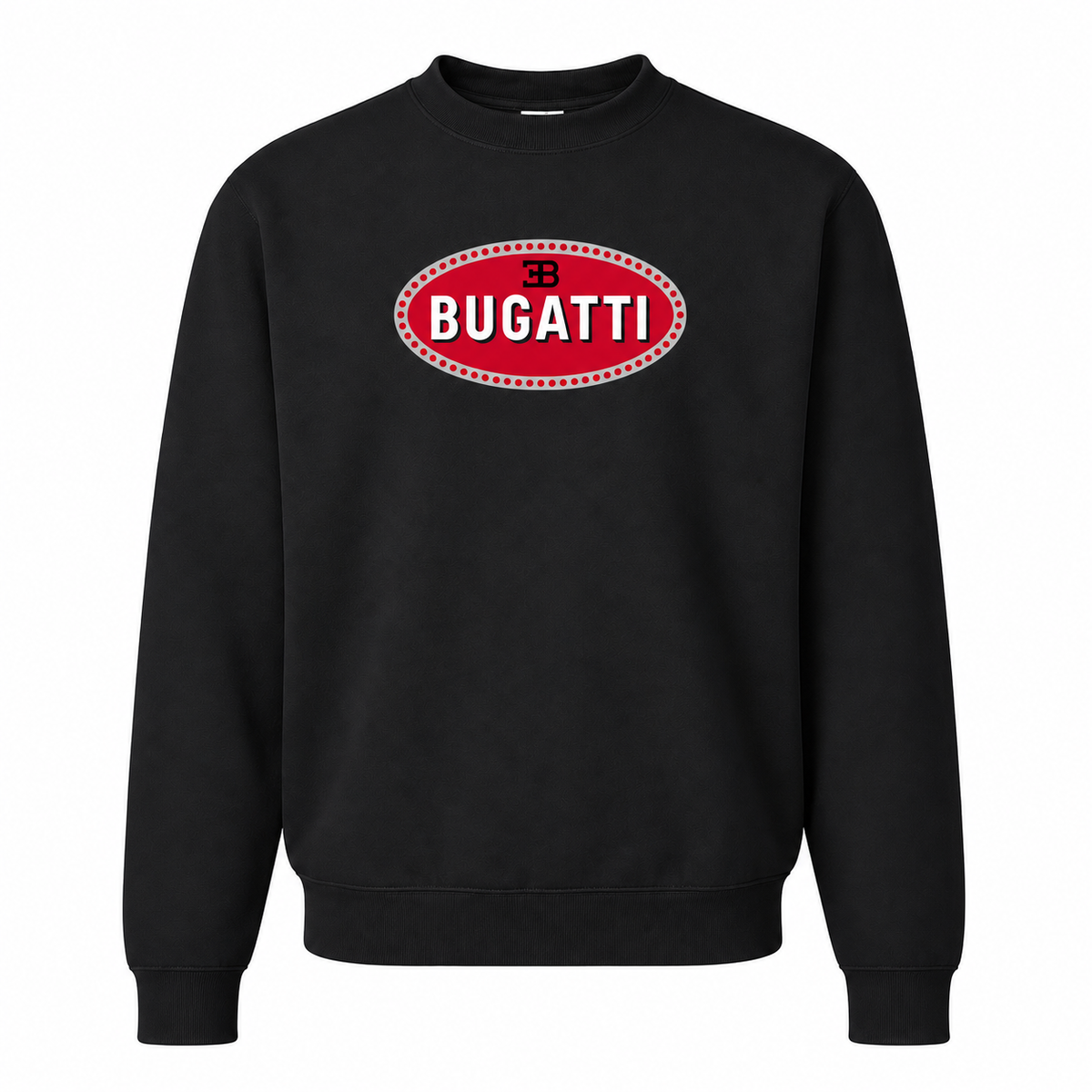 Men’s Bugatti Car Crewneck Sweatshirt | Color: Black | Front