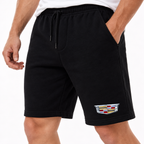 Men’s Cadillac Car Athletic Fleece Shorts | Color: Black | Image 5