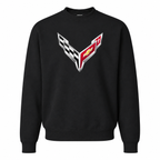Men’s Chevrolet Corvette Car Crewneck Sweatshirt | Color: Black | Front