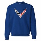 Men’s Chevrolet Corvette Car Crewneck Sweatshirt | Color: Blue | Front