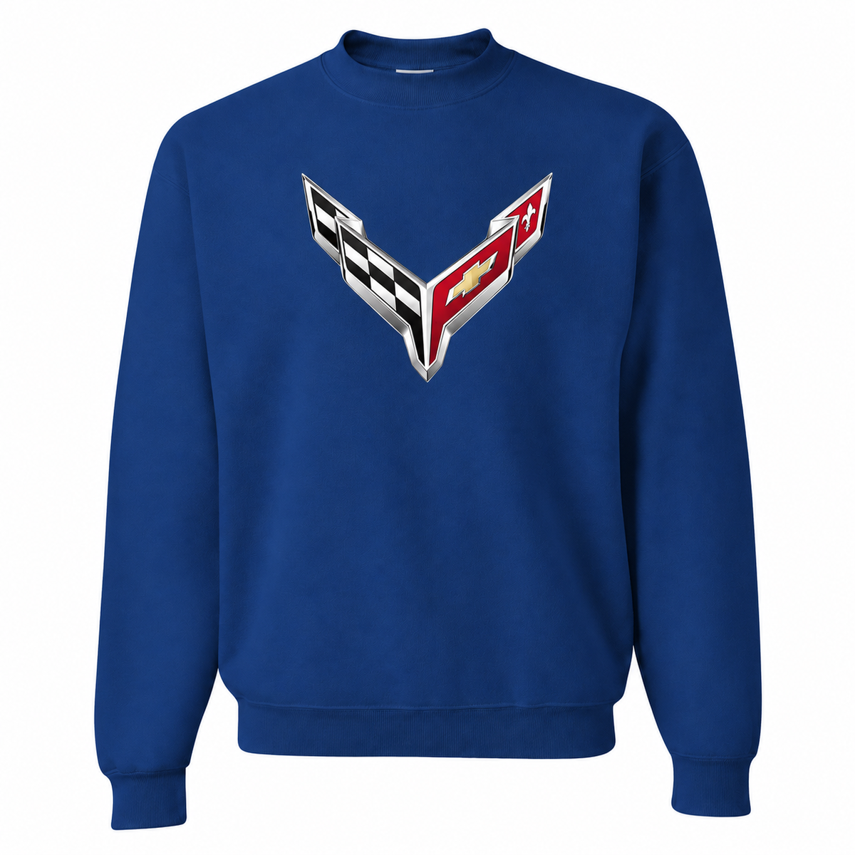 Men’s Chevrolet Corvette Car Crewneck Sweatshirt | Color: Blue | Front