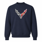 Men’s Chevrolet Corvette Car Crewneck Sweatshirt | Color: Navy | Front