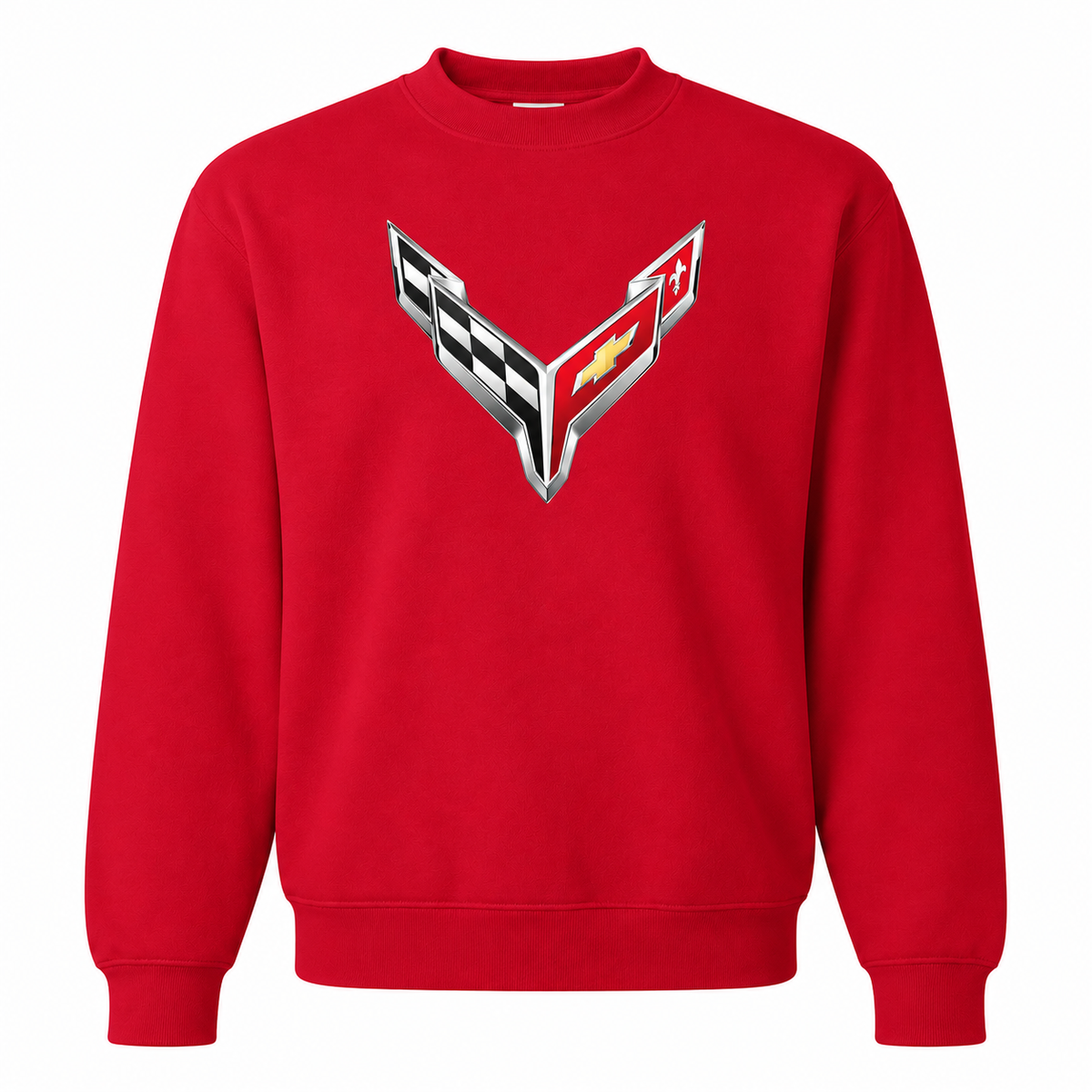 Men’s Chevrolet Corvette Car Crewneck Sweatshirt | Color: Red | Front