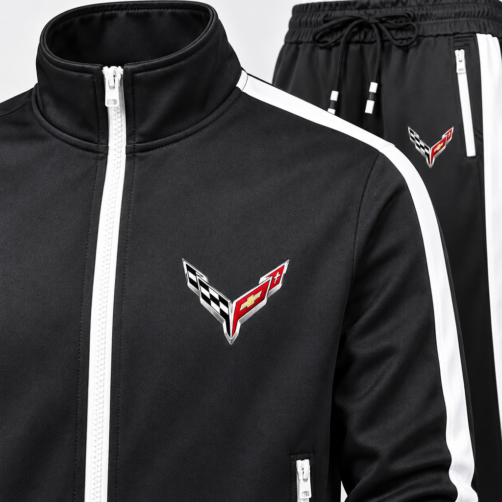 Men's Chevrolet Corvette Dri-Fit TrackSuit | Color: Black | Image 5