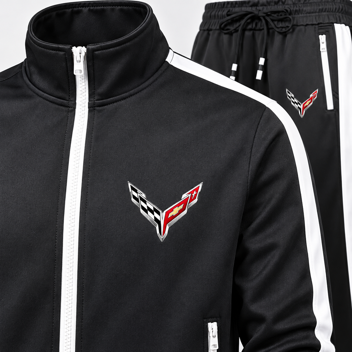 Men's Chevrolet Corvette Dri-Fit TrackSuit | Color: Black | Image 5