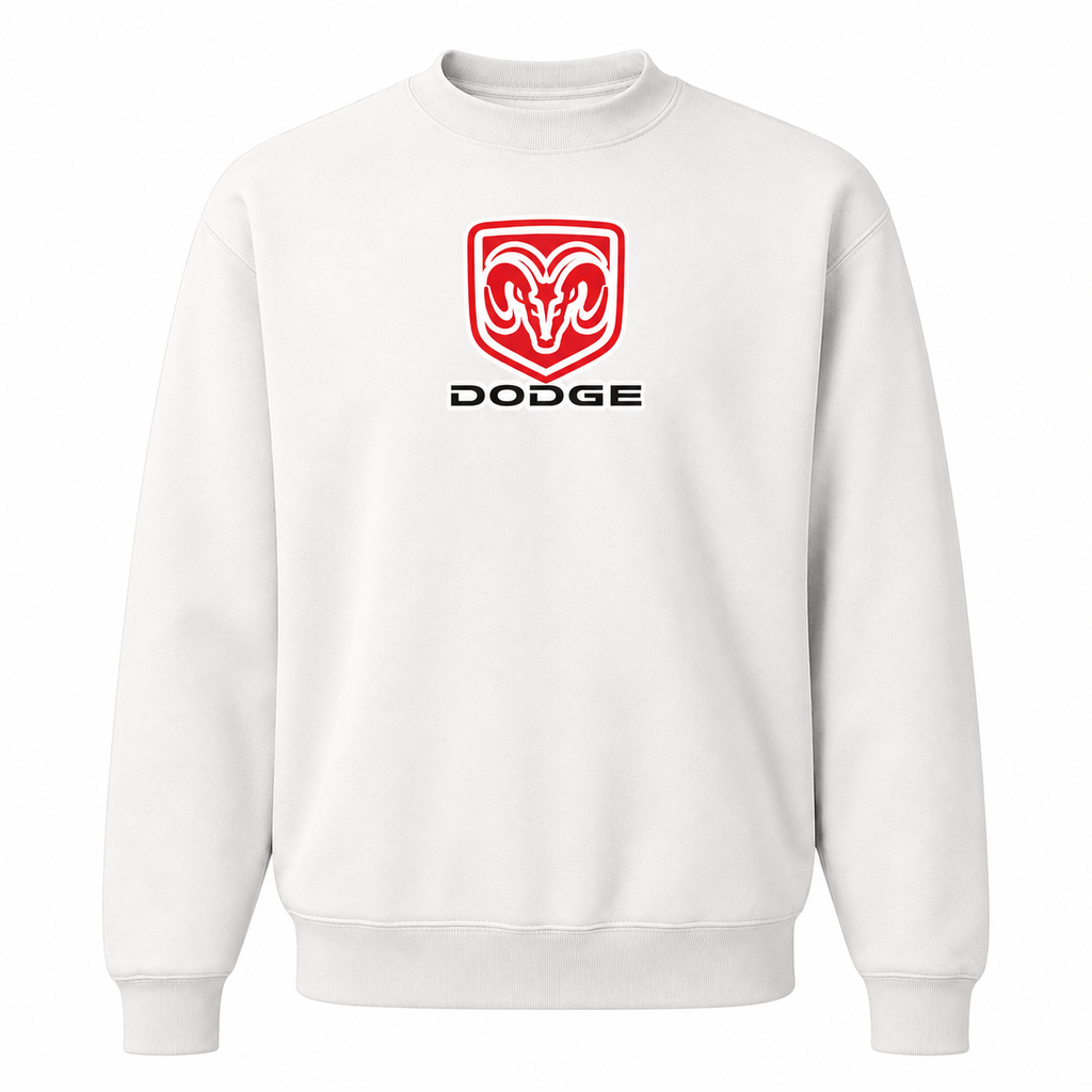 Men’s Dodge Car Crewneck Sweatshirt | Color: White | Front