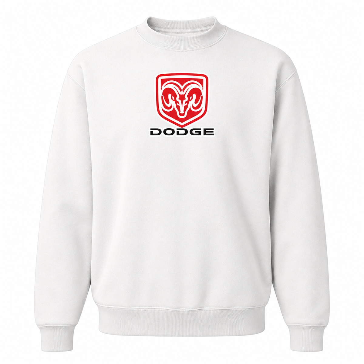 Men’s Dodge Car Crewneck Sweatshirt | Color: White | Front
