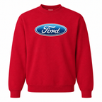 Men’s Ford Car Crewneck Sweatshirt | Color: Red | Front