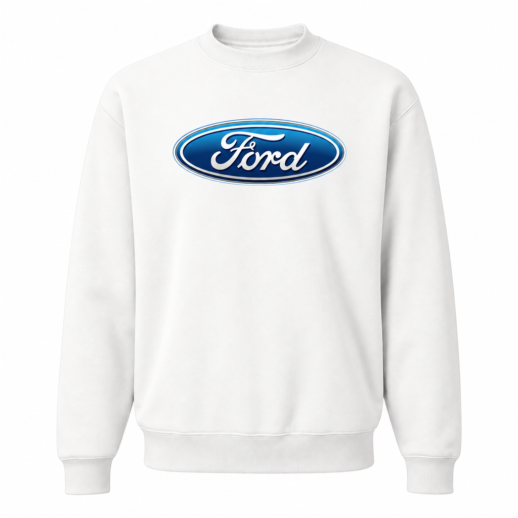 Men’s Ford Car Crewneck Sweatshirt | Color: White | Front