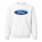 Men’s Ford Car Crewneck Sweatshirt | Color: White | Front