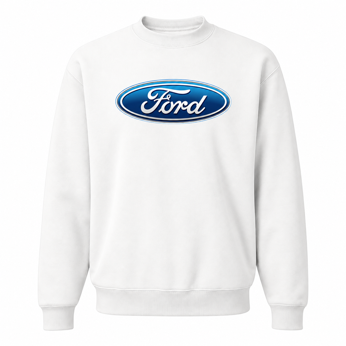 Men’s Ford Car Crewneck Sweatshirt | Color: White | Front
