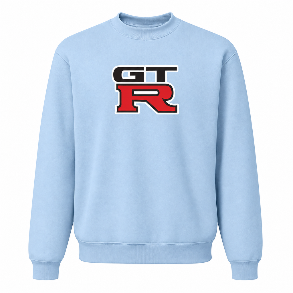Men’s GTR Car Crewneck Sweatshirt | Color: Sky Blue | Front