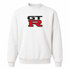 Men’s GTR Car Crewneck Sweatshirt | Color: White | Front