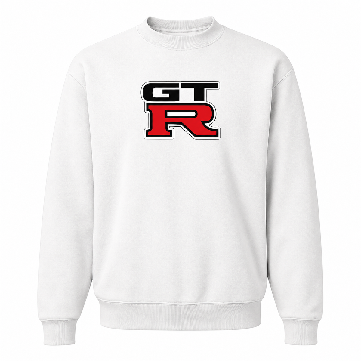Men’s GTR Car Crewneck Sweatshirt | Color: White | Front
