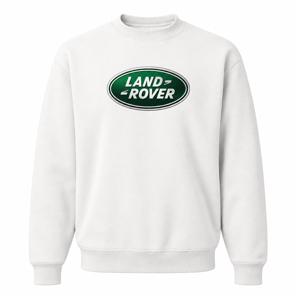 Men’s Land Rover Car Crewneck Sweatshirt | Color: White | Front