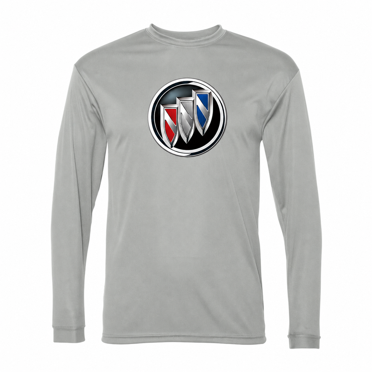 Men's Buick Car - Polyester Long Sleeve T-Shirt | Silver | Front