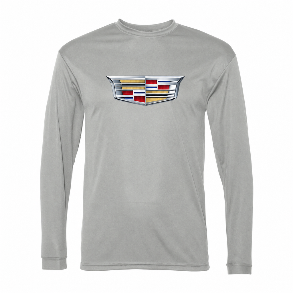 Men's Cadillac Car - Polyester Long Sleeve T-Shirt | Silver | Front
