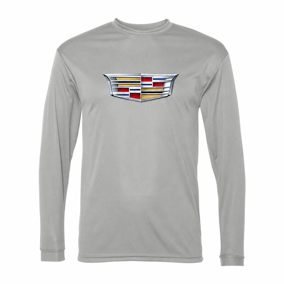 Men's Cadillac Car - Polyester Long Sleeve T-Shirt | Silver | Front