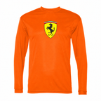 Men’s Ferrari Car Performance Long Sleeve T-Shirt | Orange | Front